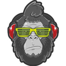 Sticker Fabrikası Gözlüklü Maymun 00292 11.5 x 9 cm