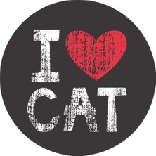 Sticker Fabrikası I Love Cat Sticker 00274 7 x 7 cm