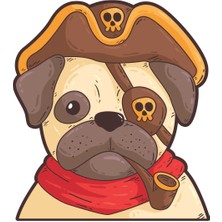 Sticker Fabrikası Korsan Köpek Sticker 00285 12 x 13.5 cm