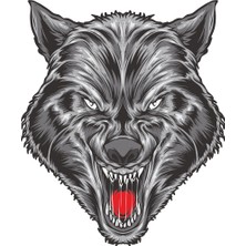 Sticker Fabrikası Kurt Figür Sticker 00264 7 x 8.5 cm