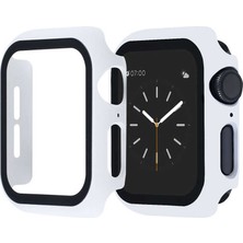 Case Street Apple Watch Uyumlu 1 2 3 4 5 40mm Ekran Koruyucu Full Glue Gard Renkli Beyaz