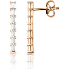 Lilarote Su Yolu Baget Pırlanta Küpe