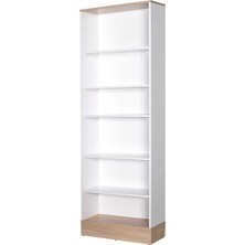 Adore Base Genç Odası 6 Raflı Kitaplık KTP-860-MB-1 Italyan Meşe-Beyaz