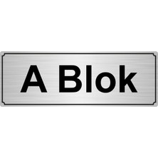 Özarslan Dizayn A Blok Yönlendirme Levhası 7 x 20 cm Gümüş Renk Metal