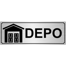 Özarslan Dizayn Depo Yönlendirme Levhası 7 x 20 cm Gümüş Renk Metal