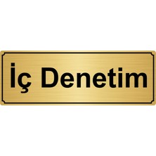 Özarslan Dizayn İç Denetim Yönlendirme Levhası 7 x 20 cm Altın Renk Metal