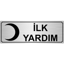 Özarslan Dizayn İlk Yardım Yönlendirme Levhası 7 x 20 cm Gümüş Renk Metal