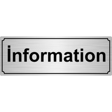 Özarslan Dizayn Information Yönlendirme Levhası 7 x 20 cm Gümüş Renk Metal