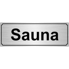 Özarslan Dizayn Sauna Yönlendirme Levhası 7 x 20 cm Gümüş Renk Metal