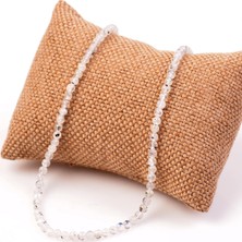 Taş Sandığı Ay Taşı Dizi Kolye - 4 mm