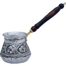 Bakır Concept Bakır Cezve İlşelemli Tombak Model 2 Kişilik Gümüş Renk