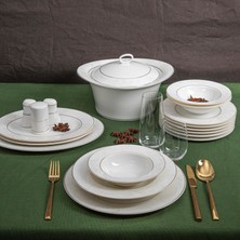 Güral 61 Parça Yuvarlak Bone Yemek Takımı