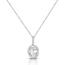 Lilarote Pırlantalı Beyaz Topaz Kolye