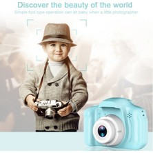 Inter Cmr9 Çocuklar İçin Mini HD 1080P Dijital Fotoğraf Makinesi Mavi