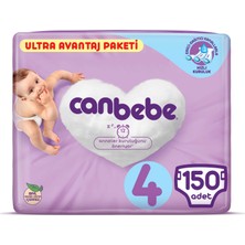Canbebe Bebek Bezi Ultra Avantaj Paketi 4 Beden 150 Adet
