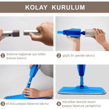 Baysa Sprey Mop Yedek Bezli Deterjan Hazneli Paspas Temizlik Sprey