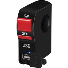 Knmaster Gidon Tipi USB Girişli Motosiklet Aç Kapa Butonu