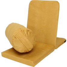 Zunkla Meditasyon Sandalyesi + Yoga Bolster Minderi 2'li Set Tay Tüyü Pamuklu Kumaş