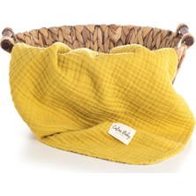 Caline Baby 4 Kat Müslin Battaniye 120 x 120 cm - Hardal