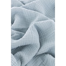 Caline Baby 4 Kat Müslin Battaniye Çoban Dikiş 120 x 120 cm - Mavi