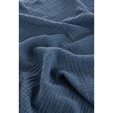 Caline Baby 4 Kat Müslin Battaniye Çoban Dikiş 120 x 120 cm - Navy