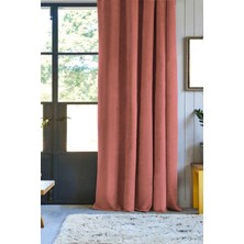 Pierre Cardin Dikiş Pilesiz Petek Dokulu Ekstraforlu Fon Perde Gül Kurusu 140 x 260 cm