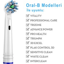 Kyver Cross Action 8'li Oral-B Uyumlu Dış Fırçası Yedek Başlığı