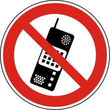 İZMİR SERİGRAFİ Fotoğraflı Cep Telefonu Yasaktır 30CM ÇAP 2.6 mm PVC UYARI LEVHASI