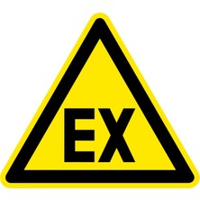 İZMİR SERİGRAFİ Patlayıcı Madde Ex Üçgen 30CM 2.6 mm PVC Uyarı Levhası