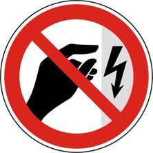 İZMİR SERİGRAFİ ELEKTRİK TESİSATINA DOKUNMA 30CM ÇAP 2.6 mm PVC UYARI LEVHASI