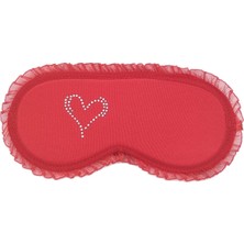 Attach Kırmızı Taşlı Dantelli Uyku Bandı