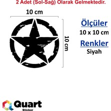 Quart 2 Adet Army Star, Askeri Yıldız Off Road Sticker