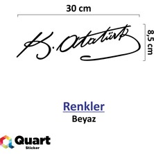 Quart Kemal Atatürk Imza Oto Sticker