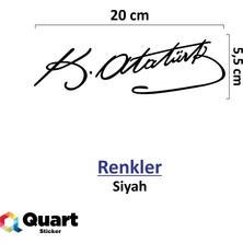 Quart Kemal Atatürk Imza Oto Sticker