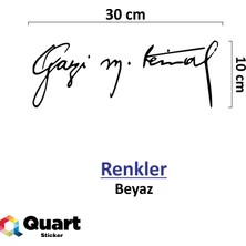 Quart Kemal Atatürk Imza Oto Sticker