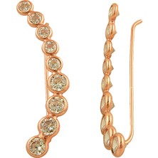 Söğütlü Si̇lver Zirkon Taşlı Rose Küpe