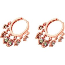 Söğütlü Si̇lver Shakira Küçük Boy Mistik Topaz Taş Rengi Küpe