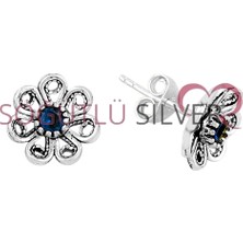 Söğütlü Si̇lver Mini Telkari Çiçek Modeli Küpe