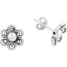 Söğütlü Si̇lver Mini Telkari Çiçek Modeli Küpe