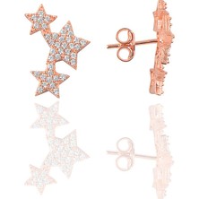 Söğütlü Si̇lver Gümüş Zirkon Taşlı Yıldızlar Küpe