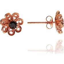 Söğütlü Si̇lver Gümüş Siyah Taşlı Telkari Modeli Küpe