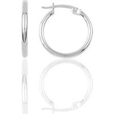 Söğütlü Si̇lver Gümüş Rodyumlu 19 mm Şarnel Halka Küpe