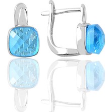 Söğütlü Si̇lver Gümüş Kedi Gözü Taşlı Küpe