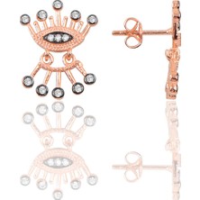 Söğütlü Si̇lver Gümüş Elmas Montürlü Göz Modeli Küpe