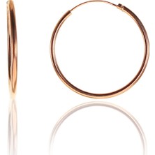 Söğütlü Si̇lver Gümüş 26 mm Rose Halka Küpe