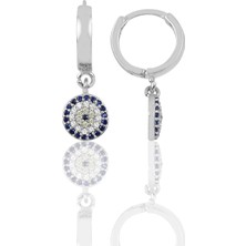 Söğütlü Si̇lver Gümüş Nazar Halka Modeli Küpe