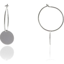 Söğütlü Si̇lver Daire Modeli Rodyum Gümüş Küpe