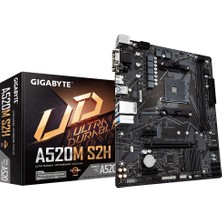 Gigabyte GA-A520M-S2H AMD A520 5100MHz (O.C.) Nvme 3.0 DDR4 Soket  AM4 mATX Anakart