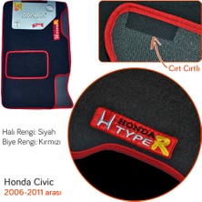 NYF Honda Civic 2006-2011 Siyah Halı Paspas (Biye Kırmızı)