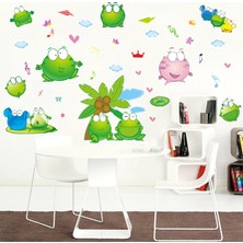 Crystal Kids Sevimli Kurbağalar Bebek Odası Duvar Dekorasyonu Çocuk Odası Dekoru Duvar Sticker